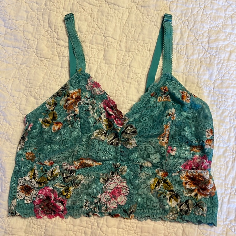 Torrid size 1 bralette teal floral gently worn